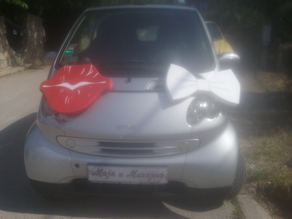 poljubac i mašna za automobil